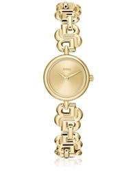 BOSS - Double B Dressy-Tone Watch With Monogram Bracelet - Lyst
