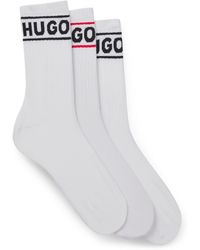 HUGO - 3 Pack Ribbed Sporty Socks - Lyst