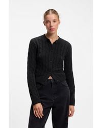 HUGO - Cable-Knit Cardigan With Buttoned Closure - Lyst