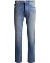 HUGO - Jean Tapered en denim bleu à délavage effet boue - Lyst