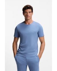 BOSS - Stretch-Cotton T-Shirt With Embroidered Logo - Lyst