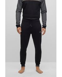 BOSS - Cotton-blend Tracksuit Bottoms With Embroidered Logo - Lyst