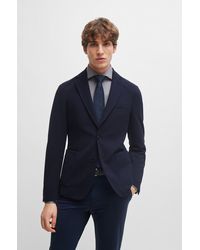 BOSS - Slim-fit Jacket In Micro-patterned Performance-stretch Material - Lyst