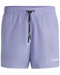 HUGO - Fully Lined Swim Shorts With Logo Print - Lyst