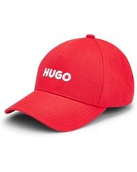 HUGO - Cotton-twill Cap With Embroidered Logo And Snap Closure - Lyst