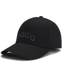 HUGO - Cotton-Twill Cap With Metallic-Effect Embroidered Logo - Lyst