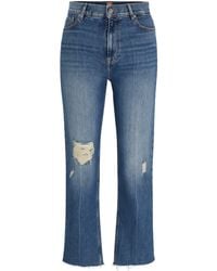 BOSS - Slim-Fit Jeans aus blauem Stretch-Denim - Lyst