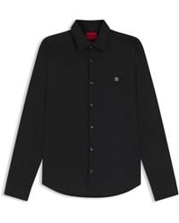 HUGO - Slim-Fit Hemd Aus Stretch-Baumwoll-Canvas - Lyst