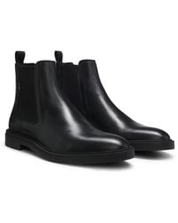 BOSS - Bottines En Cuir Nappa À Rayures Emblématiques - Lyst