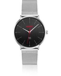 HUGO - #Style 3H-Dial Watch With Mesh Bracelet - Lyst