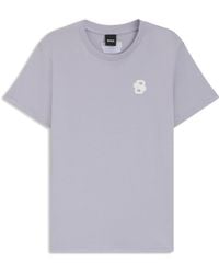BOSS - Equestrian Stretch-Cotton T-Shirt With Double B Monogram - Lyst