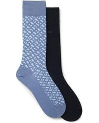 BOSS - Two-Pack Of Regular-Length Cotton-Blend Socks - Lyst