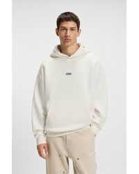 HUGO - Cotton-Terry Loose-Fit Hoodie With Logo Details - Lyst
