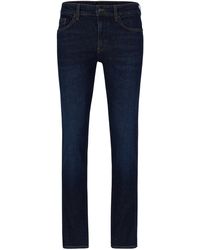 BOSS - Dunkelblaue Slim-Fit Jeans aus bequemem Stretch-Denim - Lyst