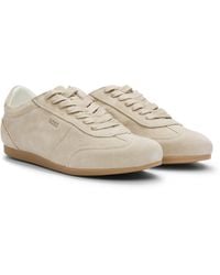 BOSS - Suede Trainers With Logo Details - Lyst