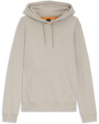 BOSS - Sweat À Capuche En Molleton De Coton Avec Patch Logo - Lyst
