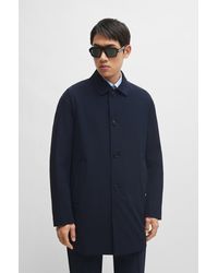 BOSS - Regular-fit Button-up Coat In Stretch Material - Lyst