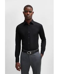 BOSS - Slim-fit Shirt In Easy-iron Stretch-cotton Poplin - Lyst