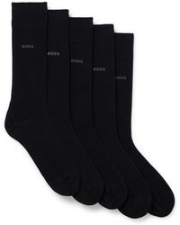BOSS by HUGO BOSS Vijf Paar Sokken In Standaardlengte Van Een Katoenmix - Zwart