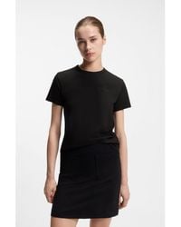 HUGO - Cotton-Jersey T-Shirt With Embroidered Script Logo - Lyst