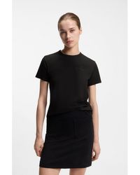 HUGO - Cotton-Jersey T-Shirt With Embroidered Script Logo - Lyst