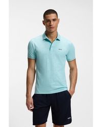 BOSS - Active Slim-Fit Polo Shirt With Emed Tennis-Ball Pattern - Lyst