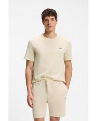 BOSS - Waffle-Structured Pyjama T-Shirt With Embroidered Logo - Lyst