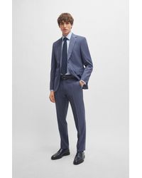 BOSS - Regular-fit Suit In A Micro-patterned Wool Blend - Lyst