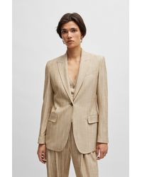 BOSS - Regular-fit Jacket In Pinstripe Material With Signature Lining - Lyst