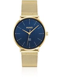 HUGO - #Style 3H Orologio Con Quadrante Blu E Bracciale Maglia Mesh - Lyst