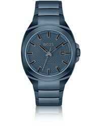 BOSS - Link-Bracelet Watch With Tonal Guilloché Dial - Lyst