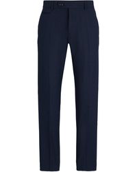 BOSS - Slim-fit Trousers In Wrinkle-resistant Melange Fabric - Lyst