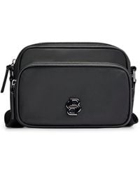 BOSS - Twill Crossbody Bag With Double B Monogram - Lyst