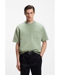 BOSS - Cotton-Blend T-Shirt With Peached Finish - Lyst