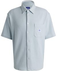 HUGO - Kurzarm-Hemd Aus Baumwoll-Mix Mit Waffelstruktur - Lyst