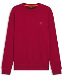 BOSS - Sweatshirt Van Katoenen Badstof Met Logopatch - Lyst