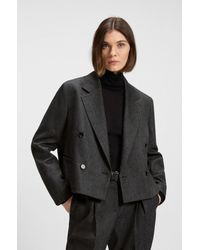 BOSS - Dark Blue Women's Tailored Jackets Size 6 - Lyst