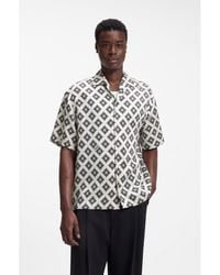 HUGO - Oversized-Fit Shirt With Statement Print - Lyst