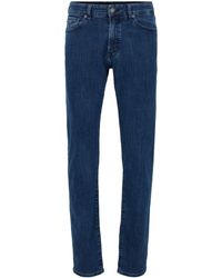 BOSS by Hugo Boss Regular-fit Jeans Van Middelblauw Distressed Stretchdenim