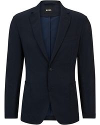 BOSS - Slim-fit Jacket In Wrinkle-resistant Mesh - Lyst