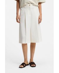 BOSS - Bermuda Trousers With Front Pleats - Lyst