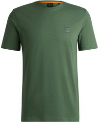 BOSS - Cotton-jersey T-shirt With Logo Patch - Lyst