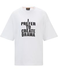 BOSS - Regular-Fit T-Shirt aus Baumwoll-Jersey mit Slogan-Print - Lyst