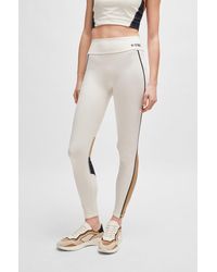 BOSS - Slim-fit leggings With Side Stripes And Logo Detail - Lyst