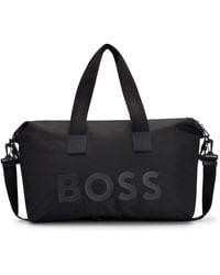 BOSS - Logo Holdall In Patterned Fabric - Lyst