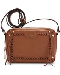 BOSS - Grained-leather Crossbody Bag With Whipstitch Details - Lyst