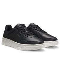 HUGO - Faux-Leather Trainers With Zigzag Detailing - Lyst
