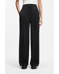 HUGO - High-Waisted Regular-Fit Trousers With Flared Leg - Lyst