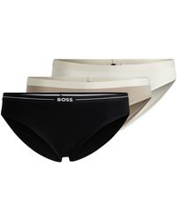 BOSS - Dreier-Pack Slips aus Stretch-Baumwolle mit Logo-Bund - Lyst