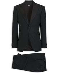 BOSS - Slim-Fit Kostuum Van Italiaanse Scheerwol Met Stretch - Lyst